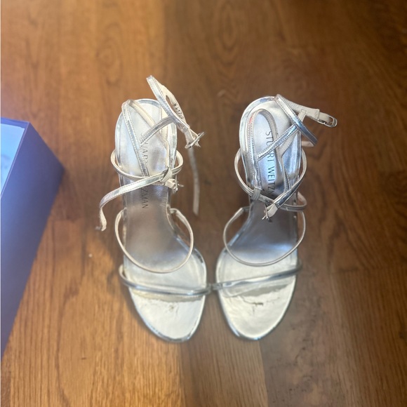 Stuart Weitzman Silver/Metallic 4 inch sandals - Picture 2 of 7